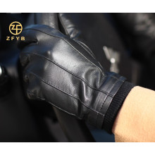 2014 neue Art große Größe schwarze Farbe Männer Schafe Leder Handschuh